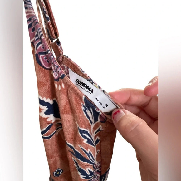 Sonoma orange linen floral midi dress - Picture 5 of 7